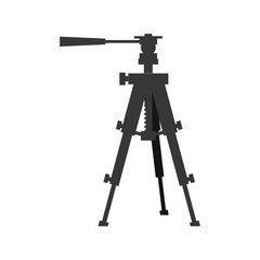 Gadget concept represented by silhouette of camera tripod icon. Isolated and flat illustration 