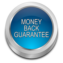 Money back Guarantee button - 3D illustration