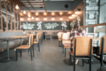 Fototapeta na wymiar abstract blur in coffee shop