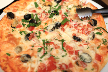 Seafood pizza