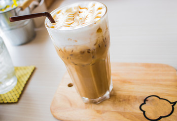 ice coffee/ A coffee day in cafe.