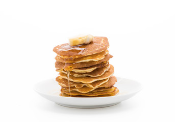 cheese on pancake  with honey