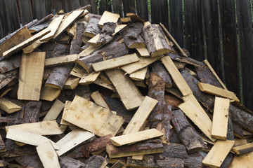 woodpile  chopped pine firewood