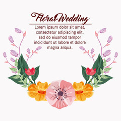Drawing flower icon. Floral wedding design. Vector graphic