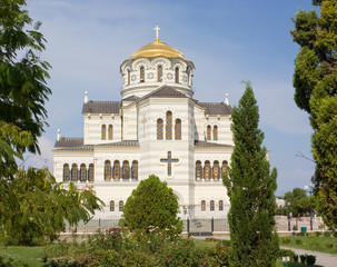 Fototapeta na wymiar Vladimir Cathedral in the Chersonesos Taurica. Sevastopol, Crimea