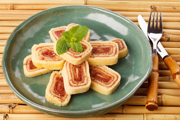 Bolo de rolo (swiss roll, roll cake) Brazilian dessert
