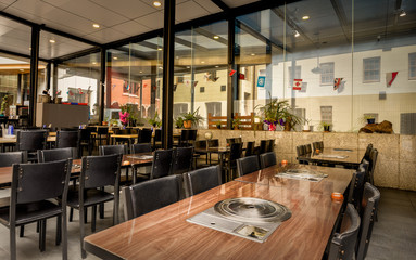 a very modern restaurant