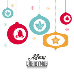 Naklejka premium Sphere and bell icon. Merry Christmas design. Vector graphic