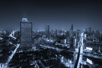 City town , View Point on top of building, Bangkok, Thailand