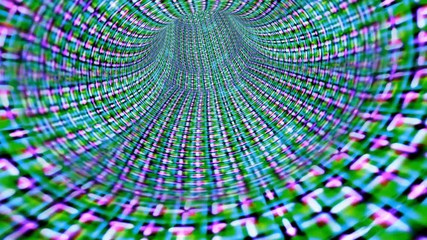 Data Storm 0615: Video streaming data abstraction in a tunnel of light pixels (Video Loop).