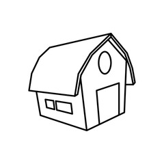 Farm concept represented by building icon. Isolated and flat illustration 