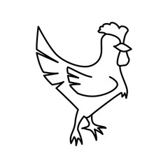 Animal farm concept represented by chicken icon. Isolated and flat illustration 