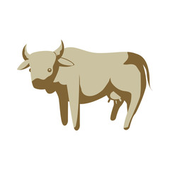 Animal farm concept represented by cow icon. Isolated and flat illustration 