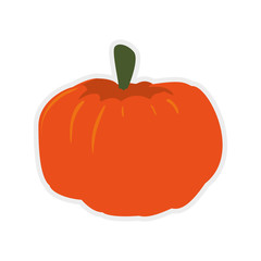 Organic and Healthy food concept represented by pumpkin icon. Isolated and flat illustration 