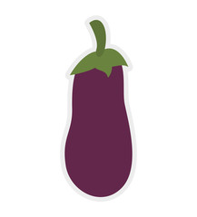 Organic and Healthy food concept represented by Eggplant icon. Isolated and flat illustration 