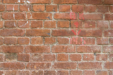 Ginger old brickwork as background texture
