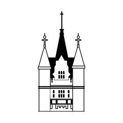 Fototapeta premium Castle concept represented by palace icon. Isolated and flat illustration 