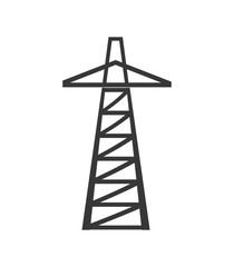 Oil industry concept represented by tower icon. Isolated and flat illustration 