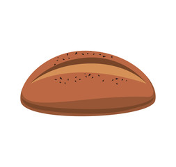 Bakery concept represented by bread icon. Isolated and flat illustration 