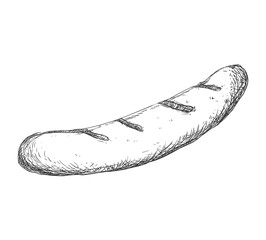 Bakery concept represented by baguette bread icon. Isolated and flat illustration 