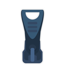 Cloth and tailor concept represented by blue Zip icon. Isolated and flat illustration 