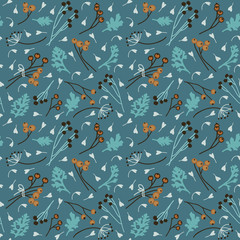 Seamless pattern made of flowers and leafs