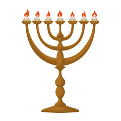 Fototapeta na wymiar Israel culture concept represented by candle icon. Isolated and flat illustration 