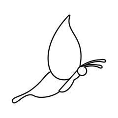 Insect concept represented by Butterfly silhouette icon. Isolated and flat illustration 