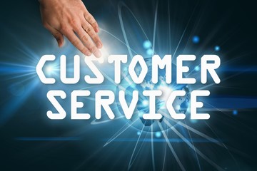 Composite image of hand presenting