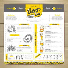 Vintage beer menu design.
