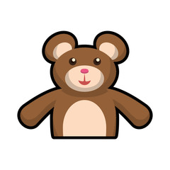 Animal concept represented by cartoon bear icon. Isolated and flat illustration 