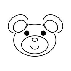 Animal concept represented by cartoon bear icon. Isolated and flat illustration 