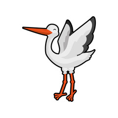 Animal concept represented by stork icon. Isolated and flat illustration 