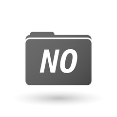 Isolated folder icon with    the text NO