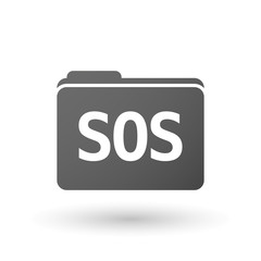 Isolated folder icon with    the text SOS