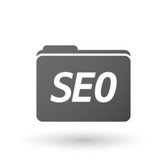 Isolated folder icon with    the text SEO