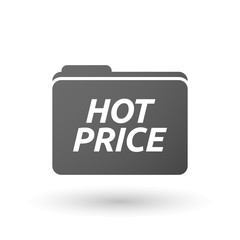 Isolated folder icon with    the text HOT PRICE