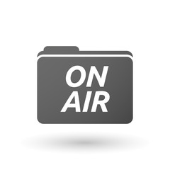 Isolated folder icon with    the text ON AIR