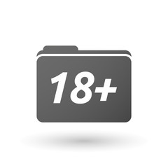 Isolated folder icon with    the text 18+