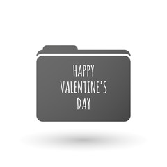Isolated folder icon with    the text HAPPY VALENTINES DAY
