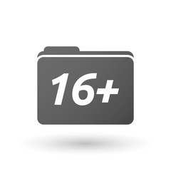 Isolated folder icon with    the text 16+