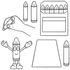 vector set of crayon