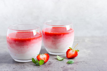 delicious ombre strawberry smoothie
