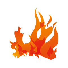 Fire concept represented by orange flame icon. Isolated and flat illustration 