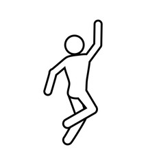 Sport concept represented by pictogram move icon. Isolated and flat illustration 