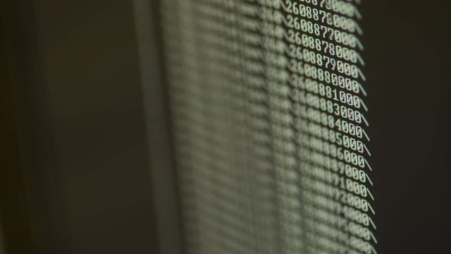 macro shot of a computer monitor showing programing code 4k