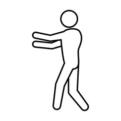 Sport concept represented by pictogram move icon. Isolated and flat illustration 