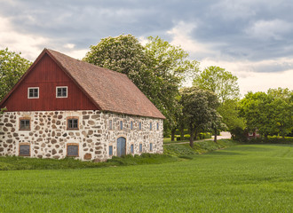 Fototapeta na wymiar Traditional stone barn