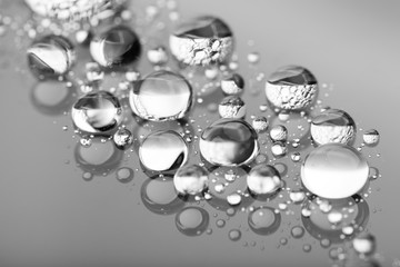 drops of water-repellent surface in black & white