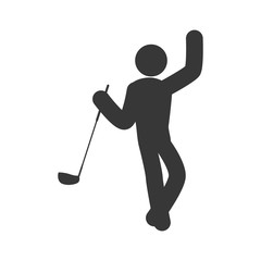 Sport concept represented by Golf club and pictogram icon. Isolated and flat illustration 